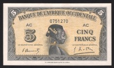 French West Africa 5 Francs 1942 
P# 28a; aUNC