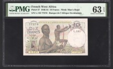 French West Africa 10 Francs 1954 PMG 63 EPQ
P# 37; UNC