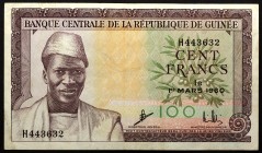 Guinea 100 Francs 1960
P# 13; № H443632