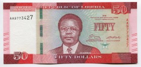 Liberia 50 Dollars 2016 
P# 34a; № AA9773427; UNC