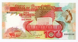 Seychelles 100 Rupee 1989 
P# 35; UNC