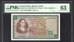South Africa 10 Rand 1967 - 1974 PMG 63
P# 114b; UNC