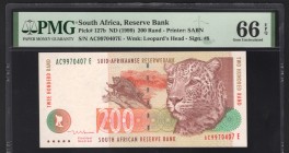 South Africa 200 Rand 1999 PMG 66 EPQ
P# 127b; UNC