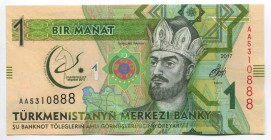 Turkmenistan 1 Manat 2017 Commemorative
P# 36; № AA 5310888; UNC; "Tughril"