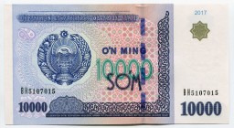 Uzbekistan 10000 Som 2017 RADAR
P# 84; № BH 5107015; UNC