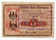 Russia - Poland 5 Roubles 1915 
Ryab# 27471; Magistrat of Czestochow