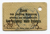 Russia - Ukraine Drogobych 1 Korona 1914 
Ryab# 14186; Saving Bank; Brown Back; AUNC