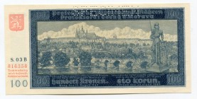 Bohemia & Moravia 100 Korun 1940 Specimen
P# 6s; UNC