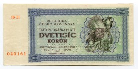 Czechoslovakia 2000 Korun 1945 Specimen Rare!
P# 50As