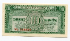 Czechoslovakia 10 Korun 1950 
P# 69a; # Vb 626256; UNC