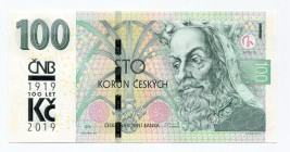 Czech Republic Commemorative Banknote "100th Anniversary of Monetary Separation" 2018 RARE 
100 Korun 2018; Oběžná bankovka 100 Kč 2018 Spřítiskem 10...