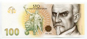 Czech Republic Commemorative Banknote "100th Anniversary of the Czechoslovak Crown" 2019 (2020) Series "C"
100 Korun 2019; Released just 2.000 Pieces...