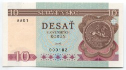 Slovakia 10 Korun 2016 Specimen
P5418-Gabris; Mintage: 500; UNC