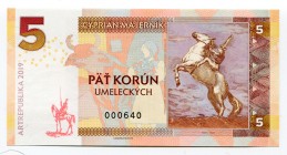 Slovakia 5 Korun 2019 Specimen "Cyprián Majerník"
Fantasy Banknote; Limited Edition; Made by Matej Gábriš; BUNC