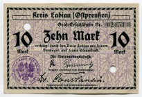 Germany East Prussia Kreis Labiau 10 Mark 1918 
Karpinski# ?; № 02453; Crispy; XF+