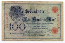Germany - Empire 100 Mark 1903 
P# 22; Grabowski DEU-16; # 4534701 B; F-VF