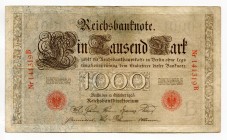 Germany - Empire 1000 Mark 1903 
P# 23; Grabowski DEU-19; # 141319 B; VF