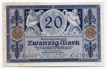Germany - Empire 20 Mark 1915 
P# 63; Grabowski DEU-42; # C 2704068; UNC