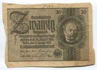 Germany - Weimar Republic 20 Reichsmark 1929 Test Print RARE
Rosenberg# 174d; P# 181; VF-