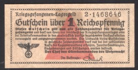 Germany - Third Reich Lagergeld 1 Reichspfennig 1939 Rare
Ro# 515; VF-XF