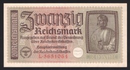 Germany - Third Reich 20 Reichsmark 1940 - 1945
P# R139; UNC