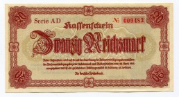 Germany - Third Reich 20 Reichsmark 1945 
P# 187; AUNC
