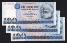 Germany - DDR 100 Mark 1975 
P# 31; UNC