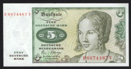 Germany - FRG 5 Deutsche Mark 1980 
P# 30b; UNC