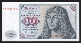 Germany - FRG 10 Deutsche Mark 1980 
P# 31d; UNC