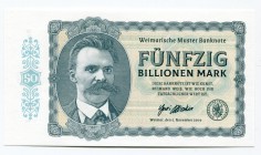 Germany - FRG 50 Billionen Mark 2019 Specimen
Fantasy Banknote; Limited Edition; Made by Matej Gábriš; BUNC