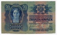 Austria 20 Kronen 1913 
P# 13; # 35442B 2343; AUNC