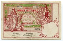 Belgium 20 Francs 1914 
P# 67; # 2582N 804; VF-XF