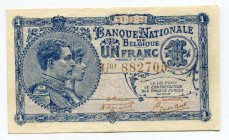 Belgium 1 Franc 1920 
P# 92; # U01 882705; XF-AUNC