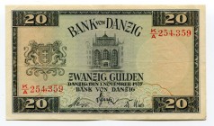 Danzig 20 Gulden 1937 
P# 63; VF+