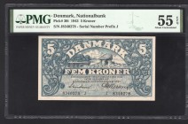 Denmark 5 Kroner 1943 PMG 55 EPQ
P# 30i; aUNC