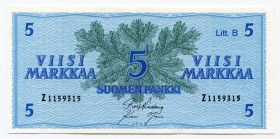 Finland 5 Markka 1963 
P# 99a; UNC