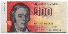Finland 500 Markkaa 1986 
P# 116a; № 7013030200; aUNC; "Elias Lönnrot"