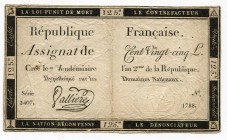 France 125 Livres 1793 
P# A74; # 2407 1788; F-VF