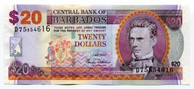 Barbados 20 Dollars 2007 
P# 69a; UNC