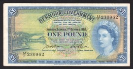 Bermuda 1 Pound 1966 
P# 20d; VF