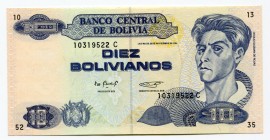Bolivia 10 Bolivianos 1995 
P# 216a; UNC
