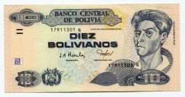 Bolivia 10 Bolivianos 2005 
P# 228; UNC