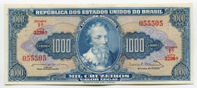 Brazil 1000 Cruzeiros 1961 RARE
P# 173c; № 055505; UNC; "Pedro Álvares Cabral"; RARE