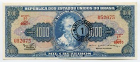 Brazil 1 Cruzeiro 1966 - 1967
P# 187b; № 052075; AUNC
