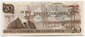 Costa Rica 20 Colones 1982 
P# 238c; № C25756444; UNC