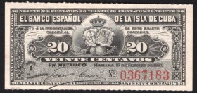 Cuba 20 Centavos 1897 
P# 57; UNC