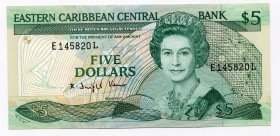 East Caribbean States Saint Lucia 5 Dollars 1988 - 1993 (ND)
P# 22l; Suffix letter L = Saint Lucia; UNC-