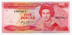 East Caribbean States St. Vincent 1 Dollars 1988 (1985) (ND)
P# 17v; UNC