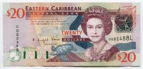 East Caribbean States 20 Dollars 2003 
P# 44e; L - Saint Lucia; UNC- — UNC