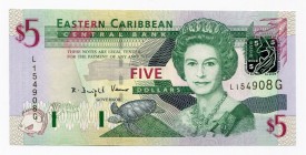 East Caribbean States Grenada 5 Dollars 2003 (ND) 
P# 42g; UNC